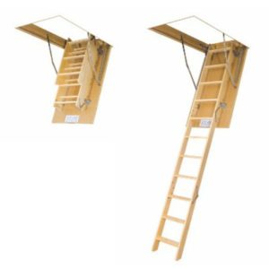 Schody podstrešné sklápacie s dreveným rebríkom LWS, 60×120
