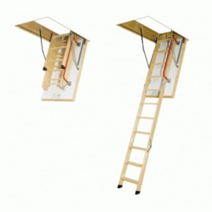 Schody podstrešné sklápacie s dreveným rebríkom LWK, 60×120