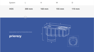 Kanalizačná vpusť do hranatého zvodu KROP