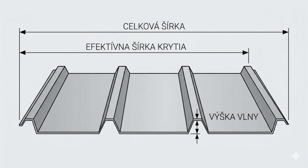 Technický prierez a geometria vĺn trapézového plechu