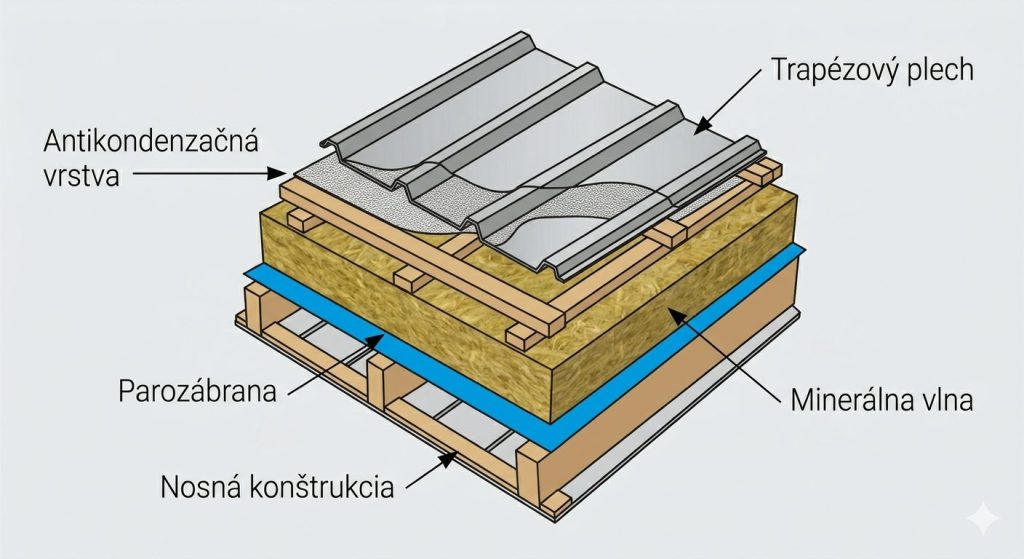 Správna skladba strešného plášťa s trapézovým plechom